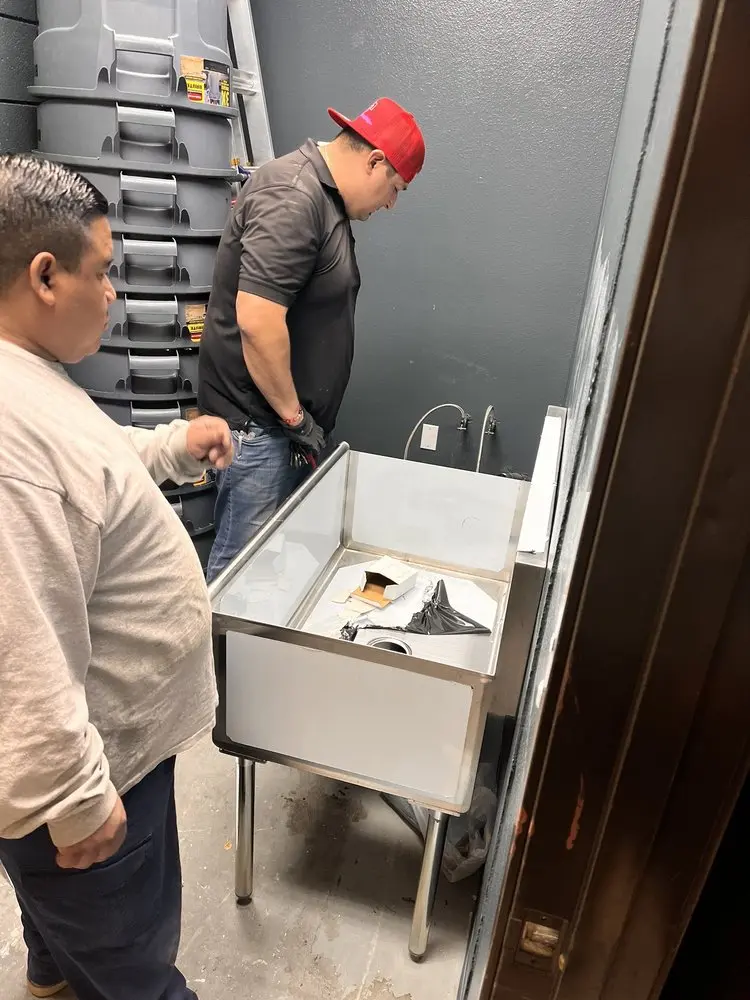 Commercial plumbing and sink installation in Stockton