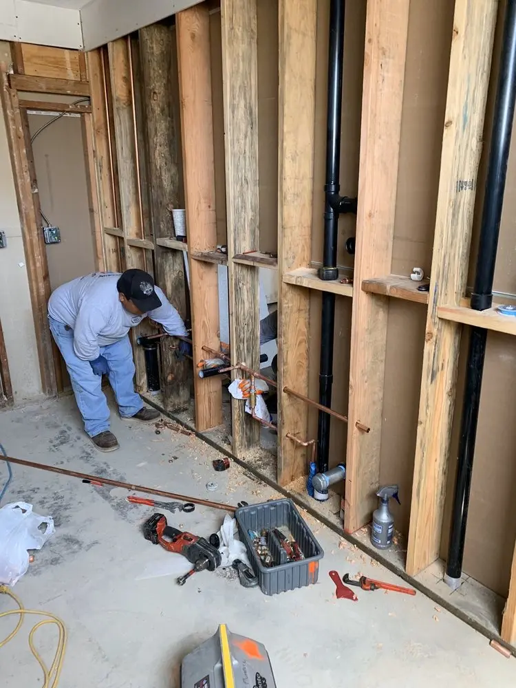 Commercial rough-in plumbing for Water Heater Replacement in Stockton
